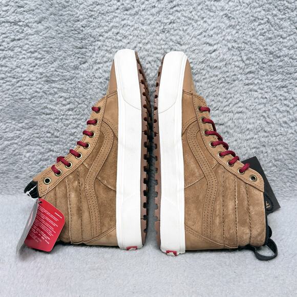 Vans Sk8 Hi MTE 2 Mens Size 8 Sneakers Shoes Chipmunk Brown Leather Marshmallow - Picture 7 of 10